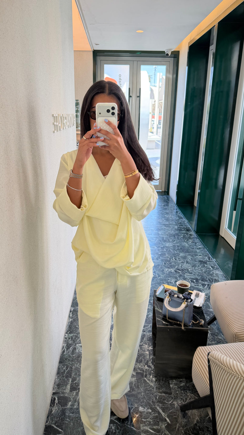 Butter Yellow Summer Linen Two-Piece Set