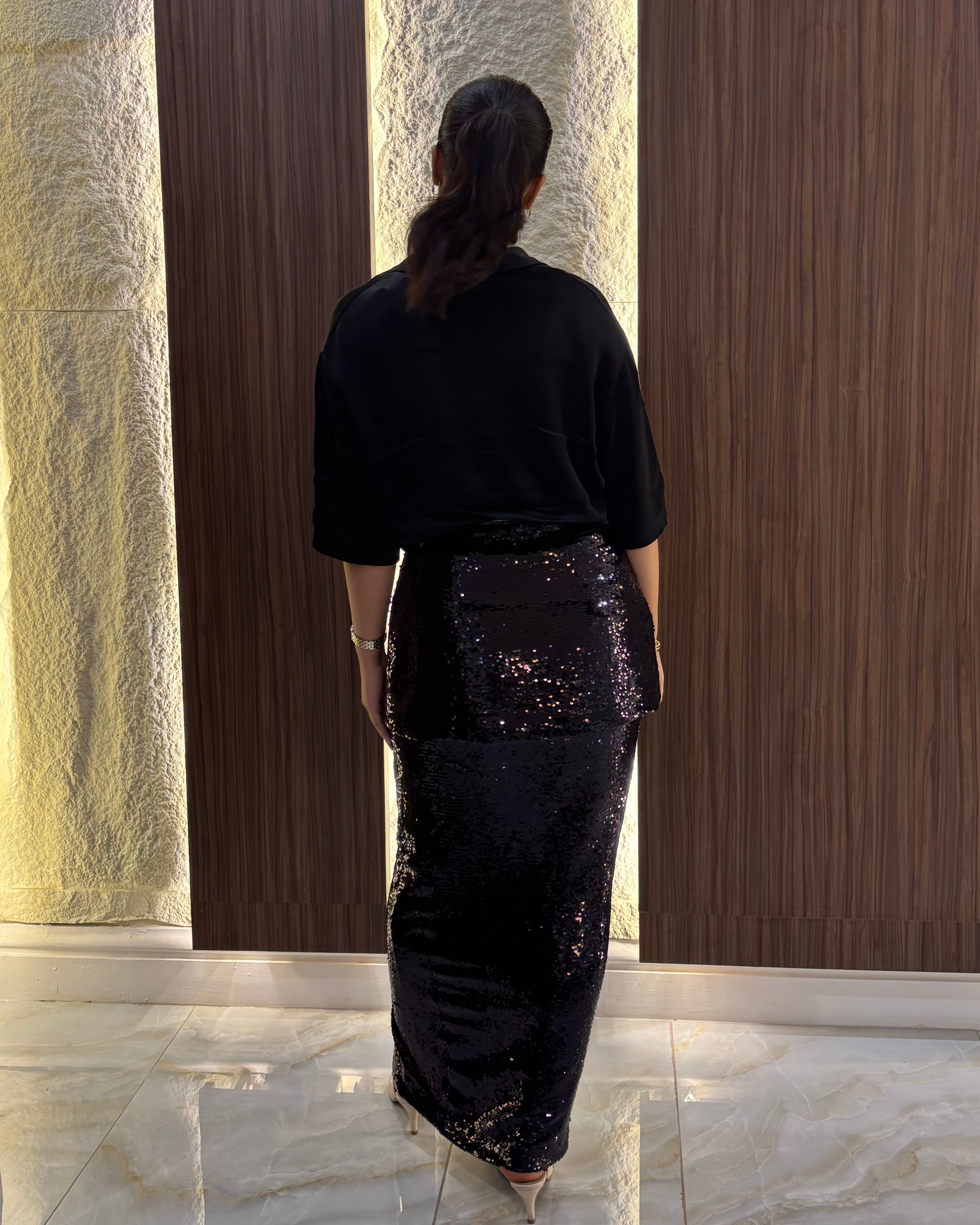 Glitter black skirt